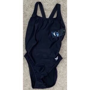 NEW Speedo Women's Pro LT Drop Back One Piece Swimsuit Black Size 6 / 32 NWT $40